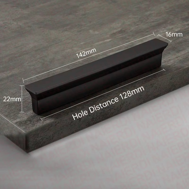 Black Trapezoid Cupboard Cabinet Handles T-shaped Wardrobe Door Handles