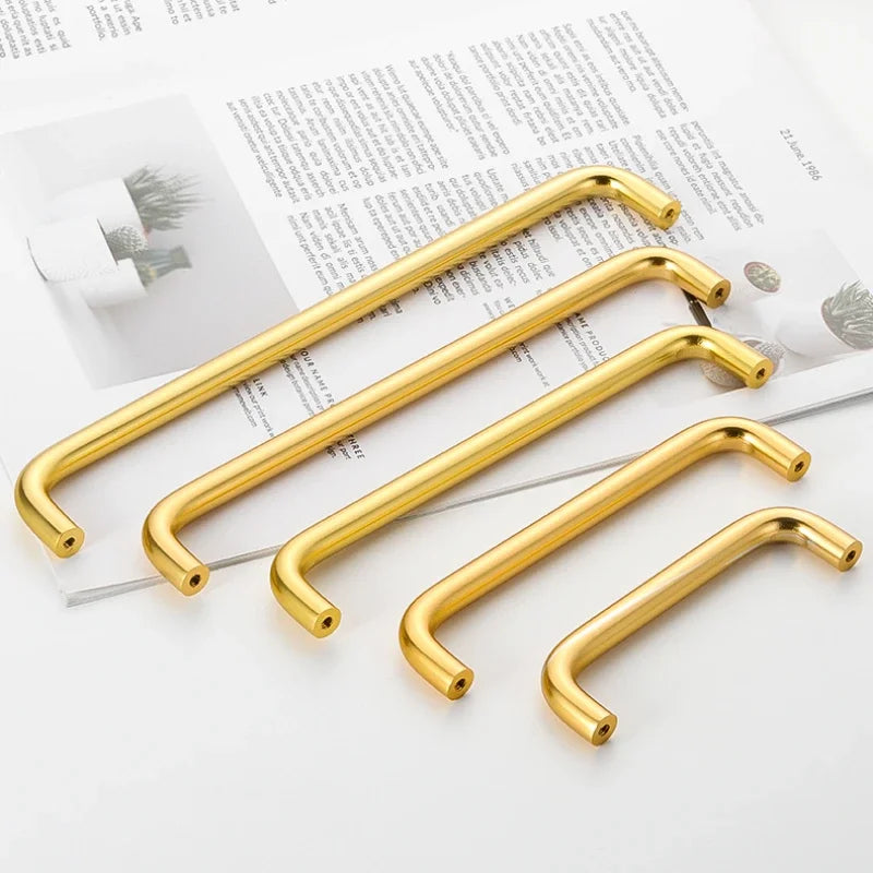Gold Aluminum Alloy Kitchen Cabinet Handles For Wardrobe Drawer Dresser