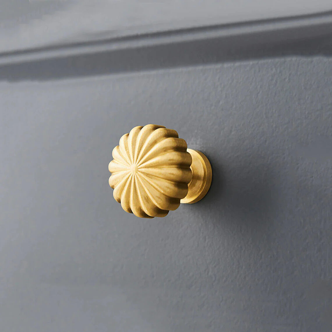 Gold Solid Brass Pumpkin Shape Kitchen Cabinet Knobs