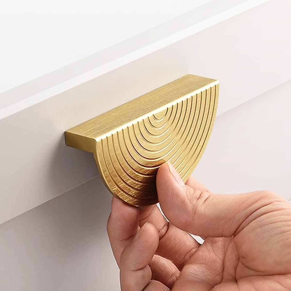 Gold Semi-Circular Aluminum Alloy Kitchen Cabinet Door Handles