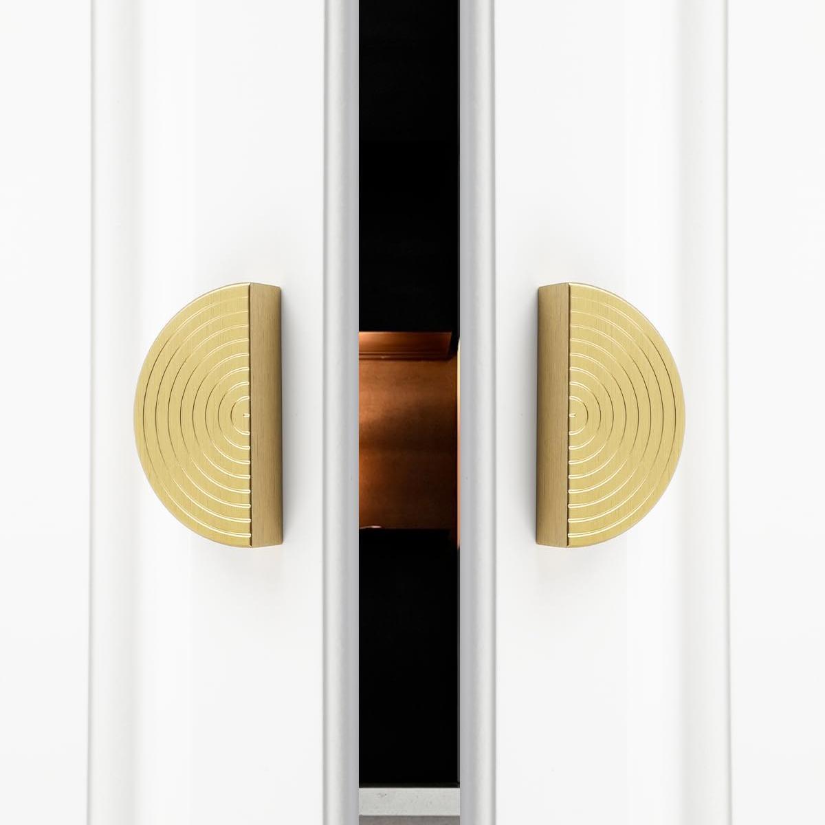 Gold Semi-Circular Aluminum Alloy Kitchen Cabinet Door Handles