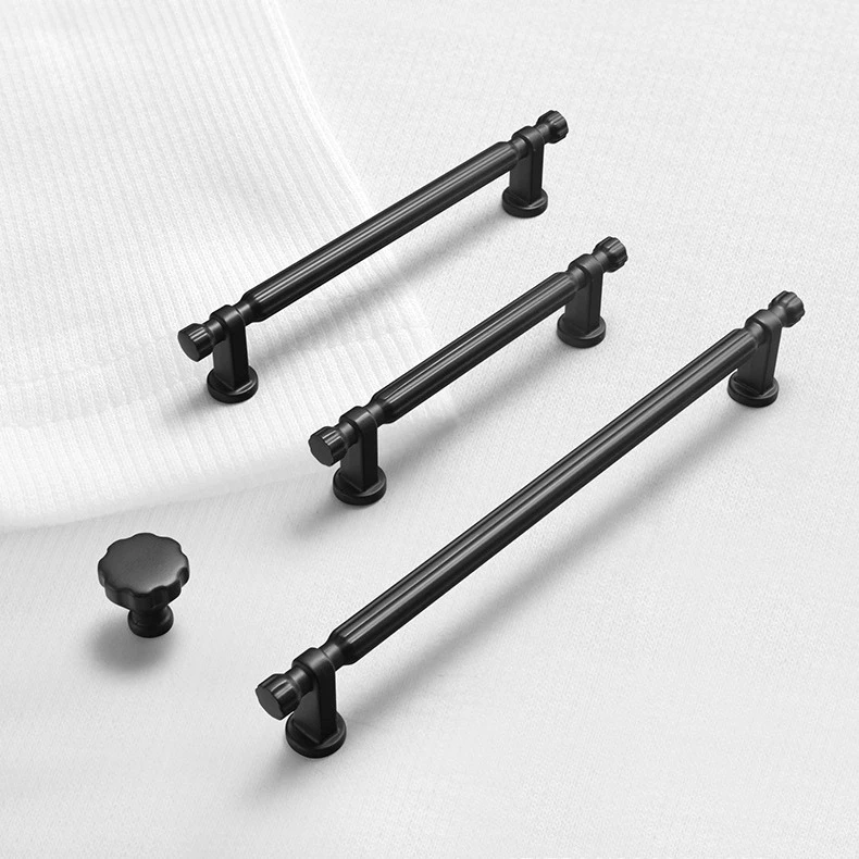Black Contemporary Kitchen Cabinet Handles Pulls