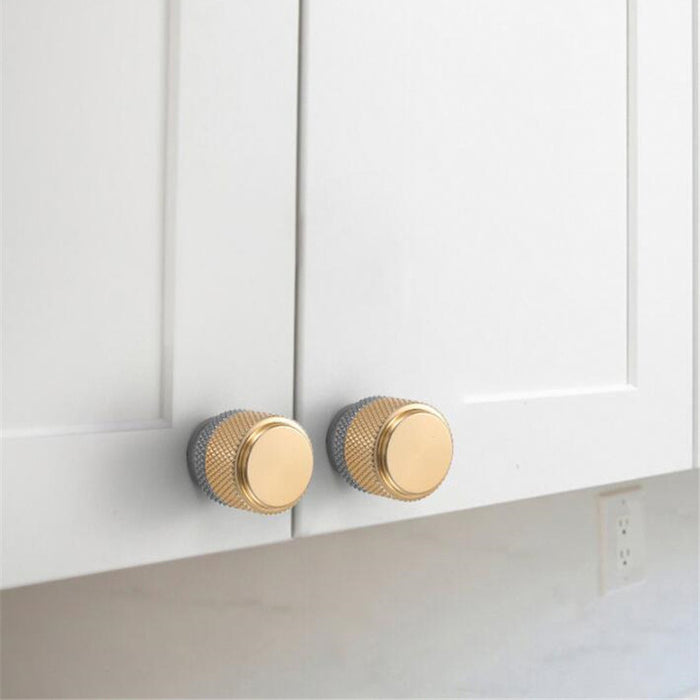 Silver Knurled Aluminum Bar Kitchen Drawer Cabinet Handles Pulls