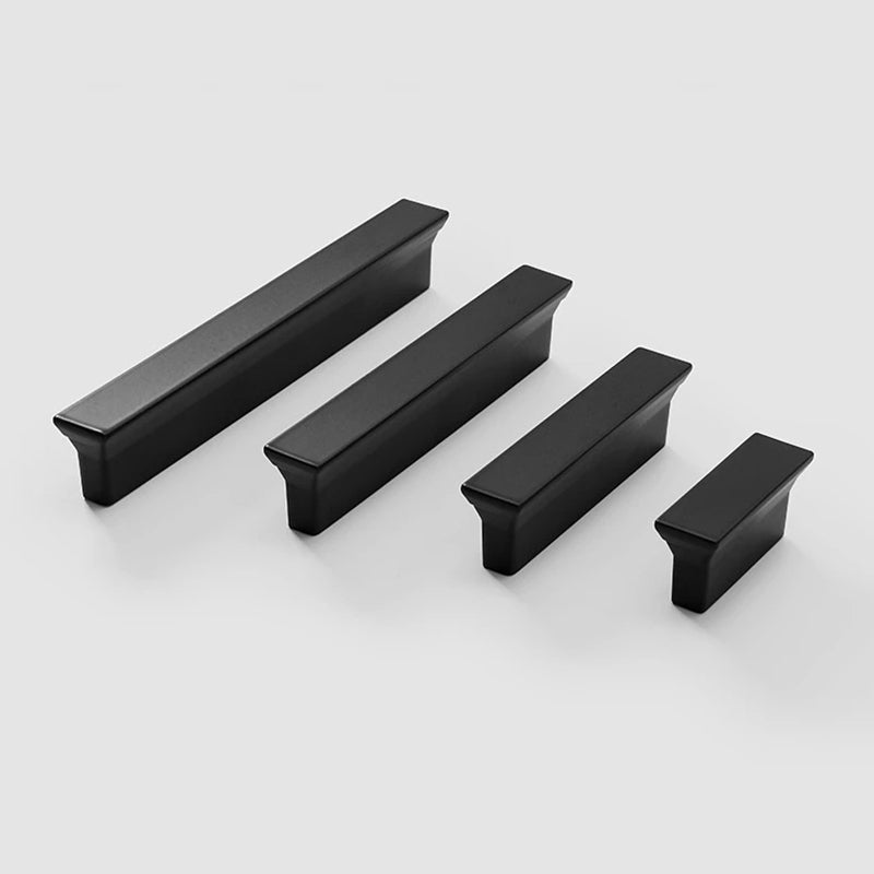 Black Trapezoid Cupboard Cabinet Handles T-shaped Wardrobe Door Handles