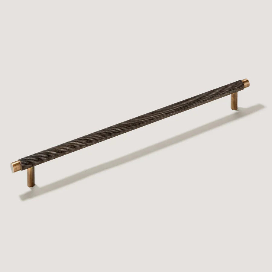 Antique Bronze Knurled T Bar Cabinet Handle Solid Brass for Kitchen