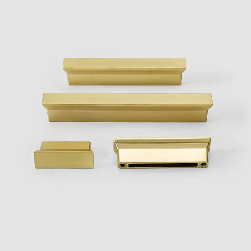 Brushed Gold Zinc Alloy Trapezoid Cabinet Handles Wardrobe Cupboard Drawer Pulls