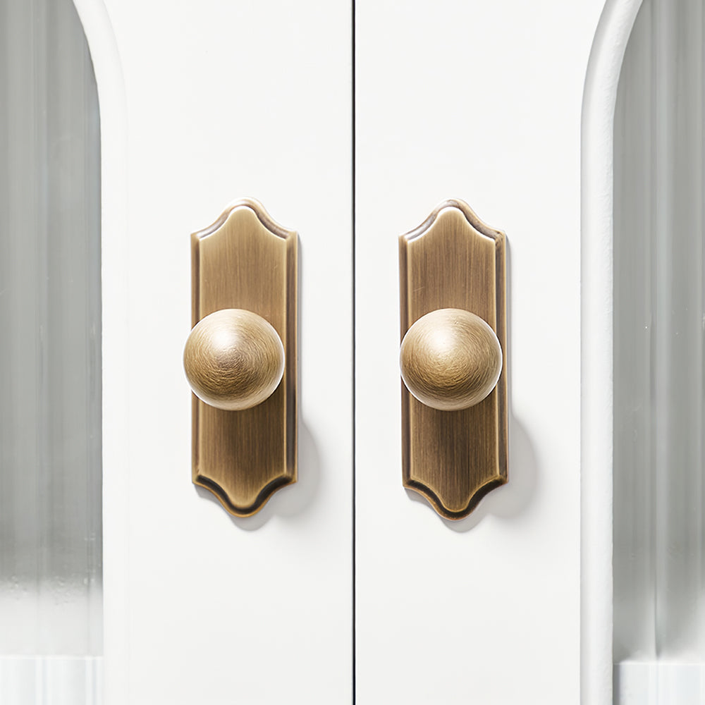 Vintage Bronze Solid Brass Cabinet Knobs with Backplate