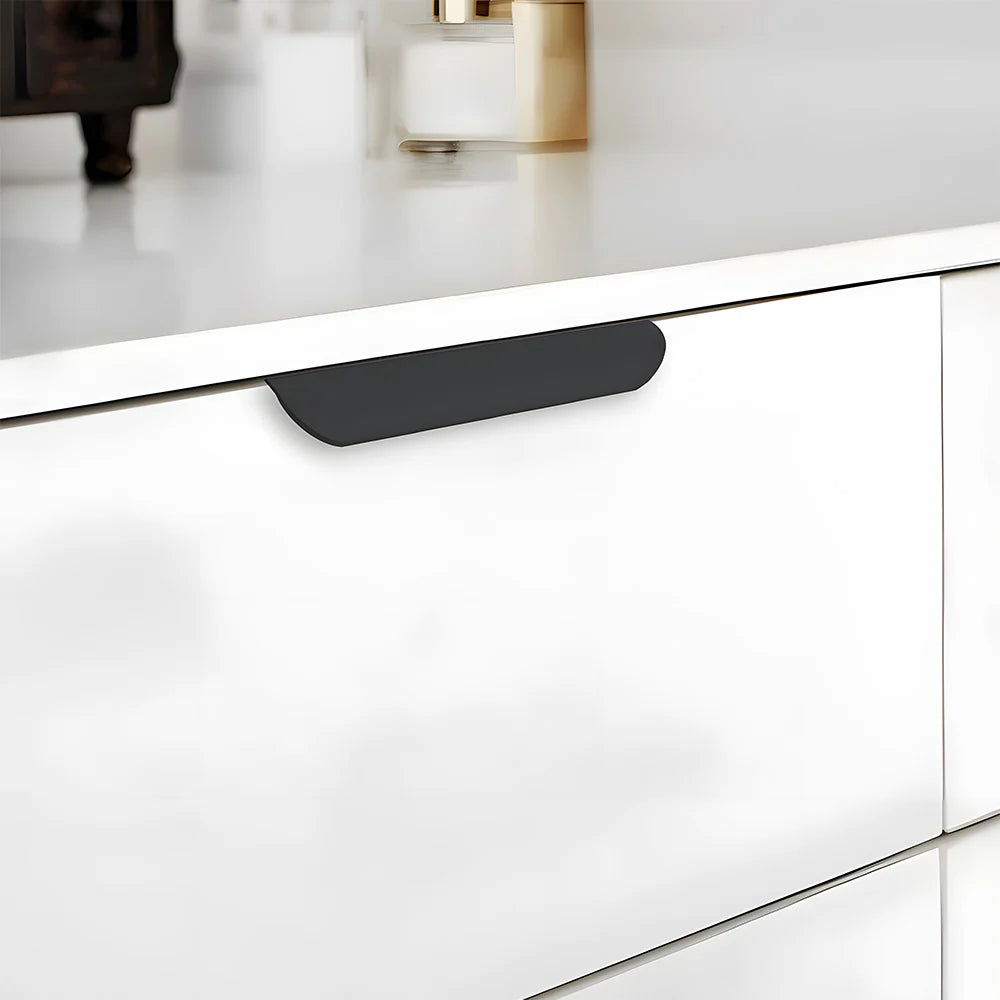 2 Pack Matte Black Finish Aluminium Cabinet Profile Edge Pull Handles