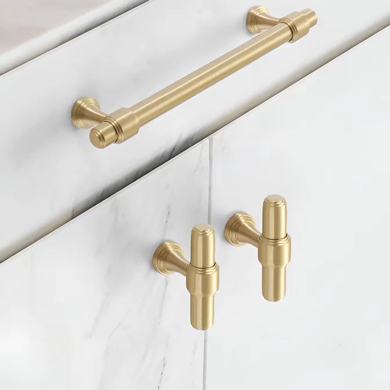 Gold Stain Finish Furniture Kitchen Cabinet T Bar Handles Pulls