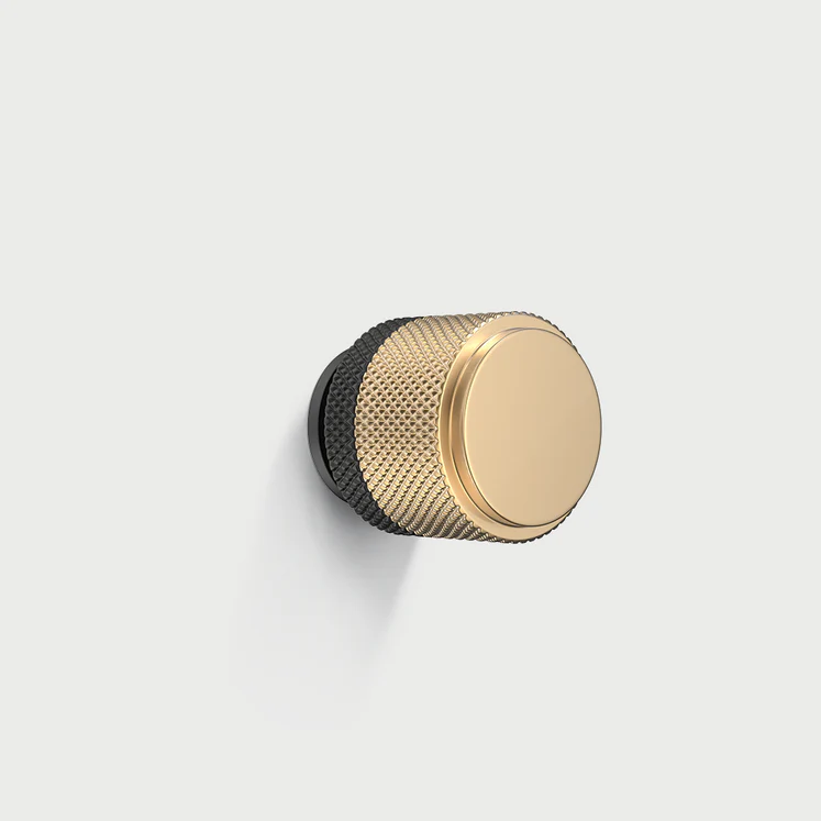 Modern Black Aluminum Knurled Bar Kitchen Cabinet Handles