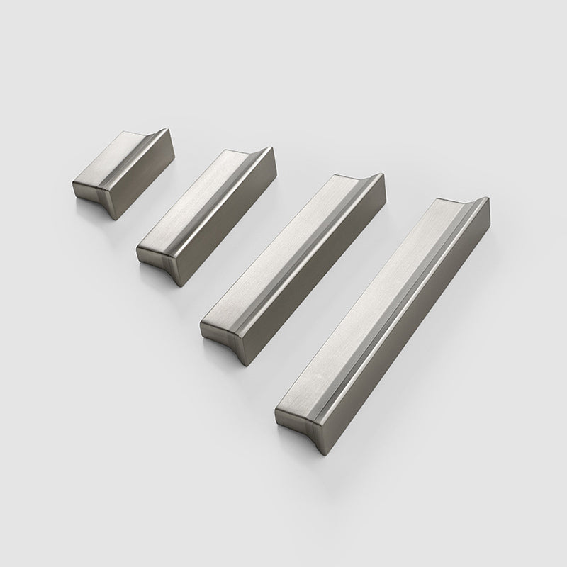 Brushed Steel Zinc Alloy Trapezoid Cabinet Handles Wardrobe Cupboard Drawer Pulls
