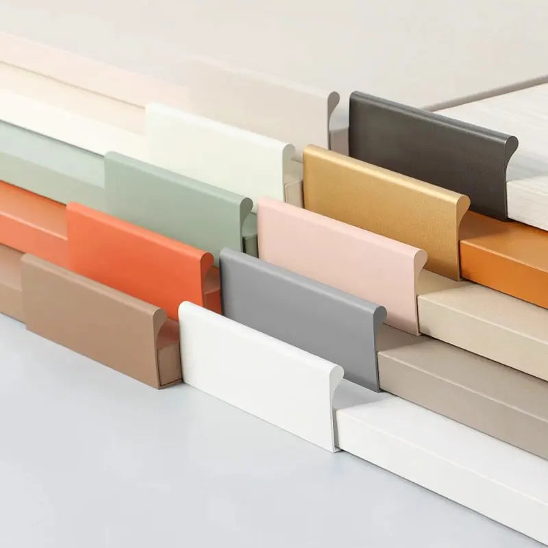 Colorful Invisible Edge Pull Handles Aluminum Drawer Wardrobe Pulls