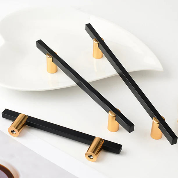Black Gold Aluminum Alloy Handle for Kitchen and Bathroom Cabinets