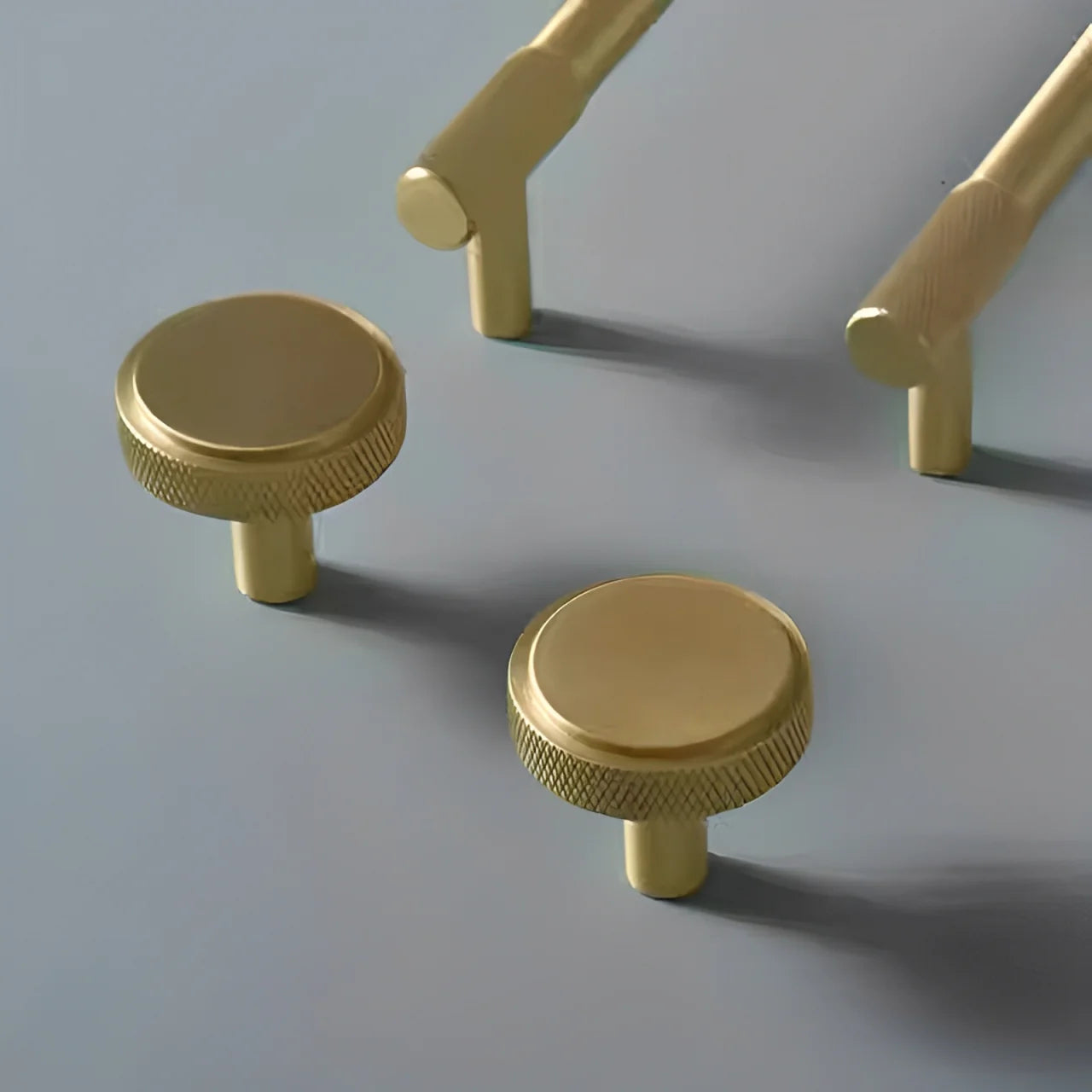 Solid Gold Brass Knurled Design Kitchen Unit Drawer Bar Handles