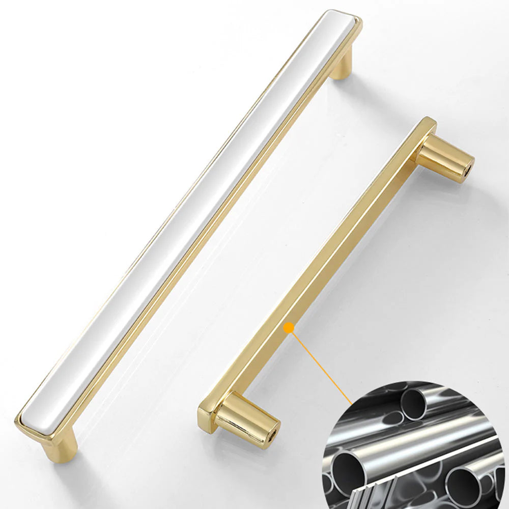 Modern White Solid Brass Removable T Bar Handle for Cabinets