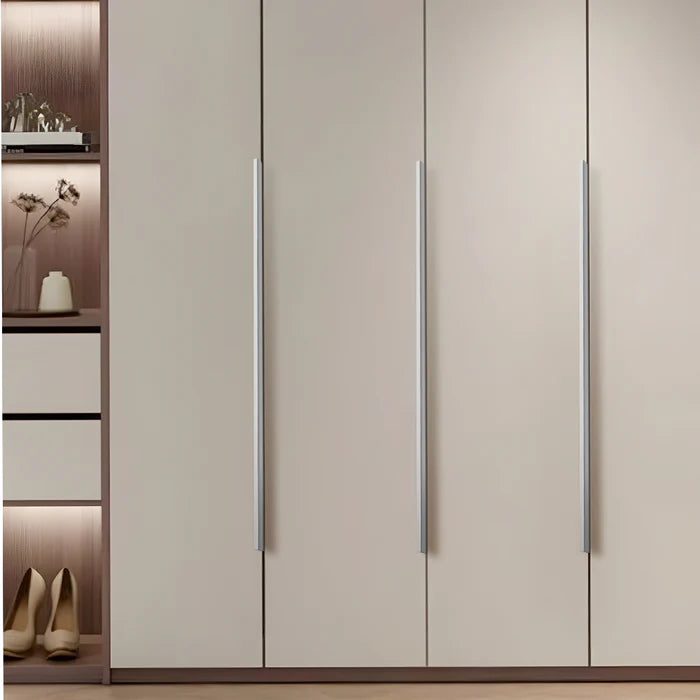 Gray Aluminium Kitchen Cabinet Profile Edge Pull Handles
