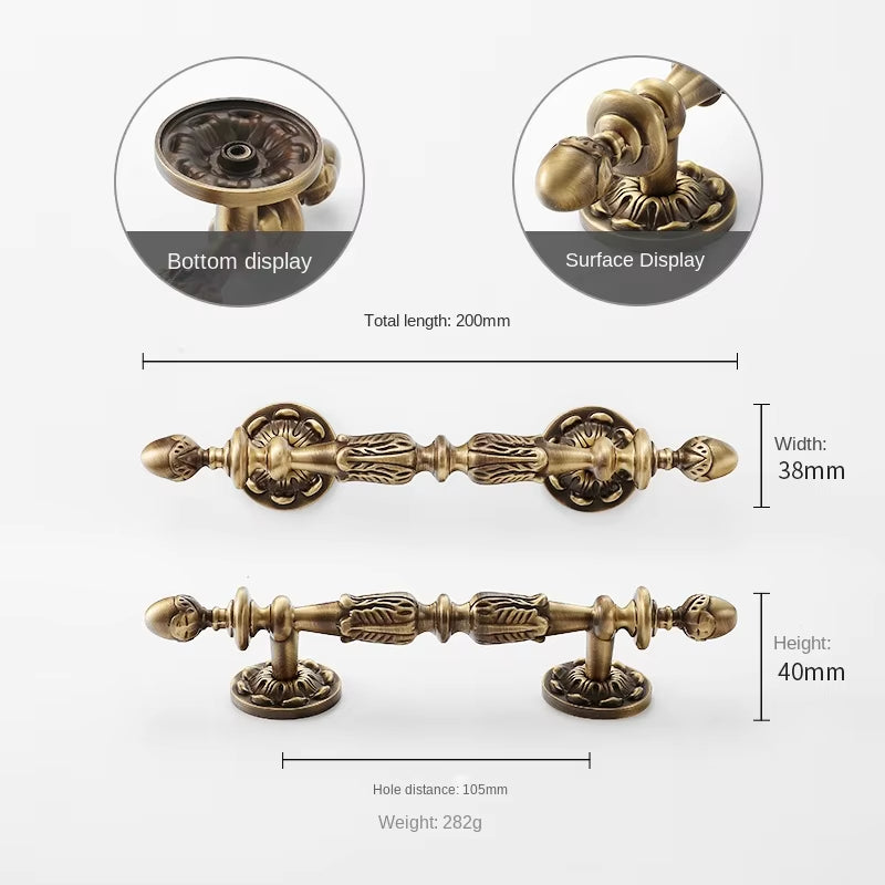 Antique Bronze French Luxury Cabinet Handles and Knobs Vintage Door Pulls
