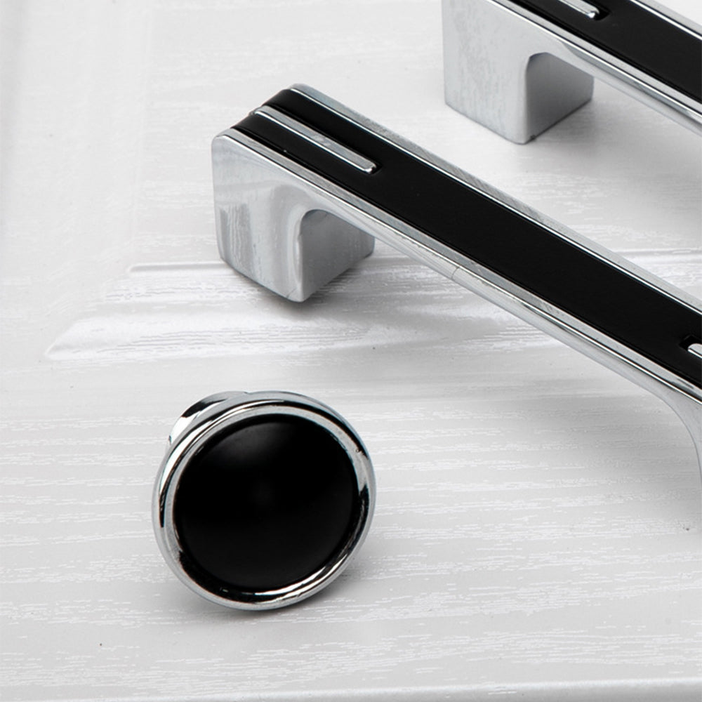 Modern Black and Chrome Kitchen Cabinet Handles