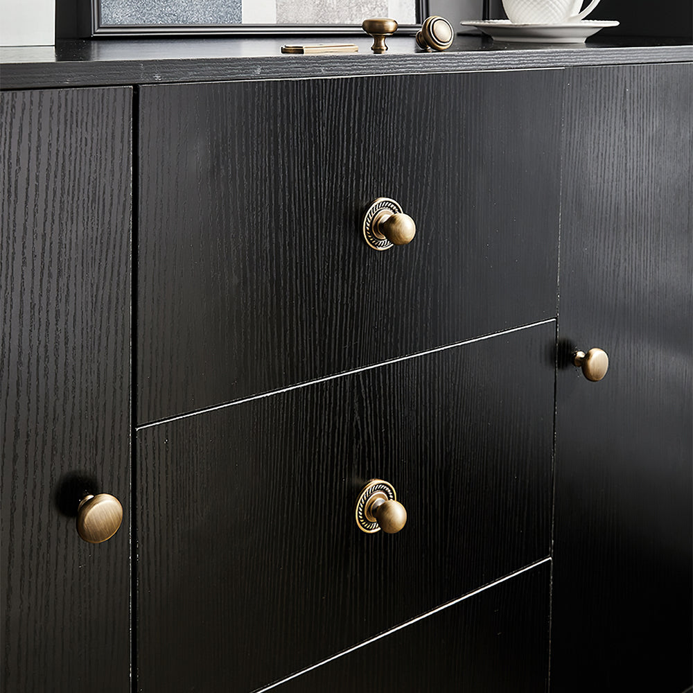 Vintage Bronze Solid Brass Cabinet Knobs with Backplate