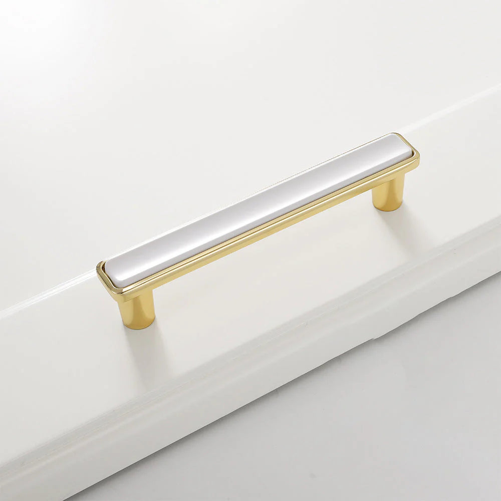 Modern White Solid Brass Removable T Bar Handle for Cabinets