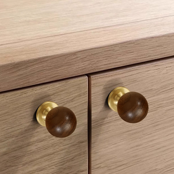 Vintage Solid Walnut Cabinet Knobs