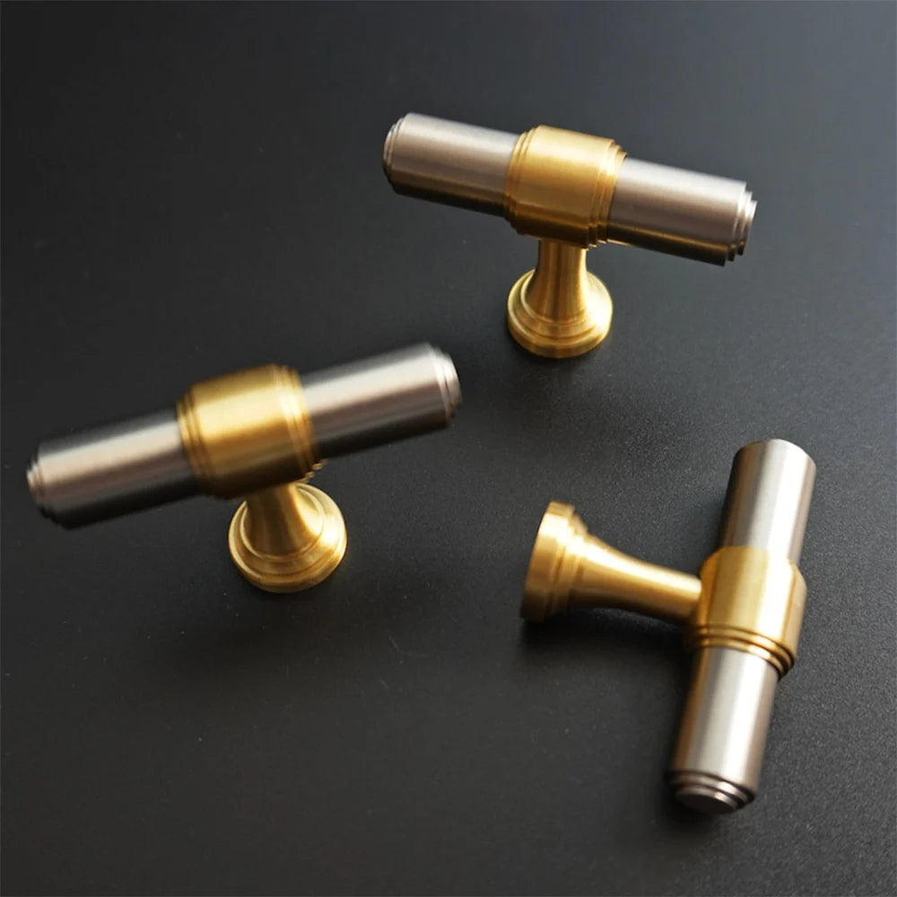 Modern Silver Stain Finish Kitchen Cabinet T Bar Handles Pulls