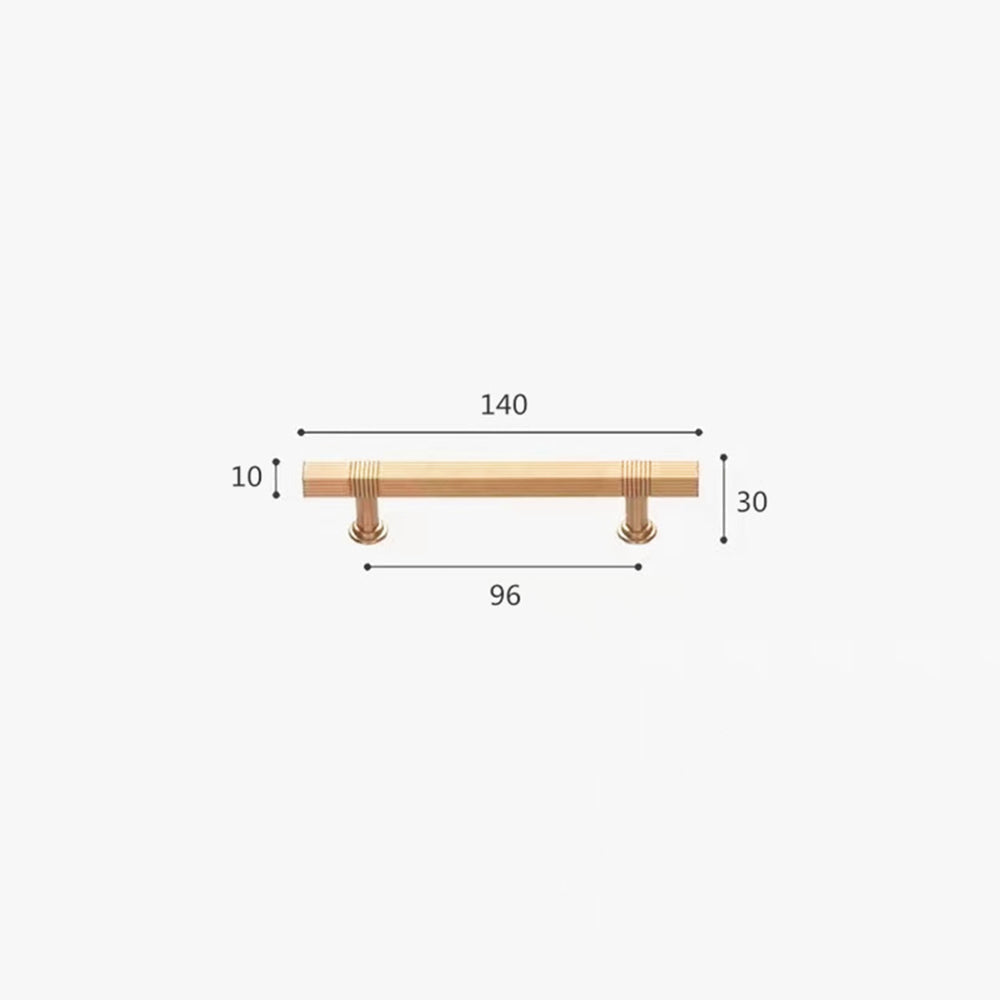 Gold Stain Finish Knurled Design Kitchen Cabinet Bar Pull Handles