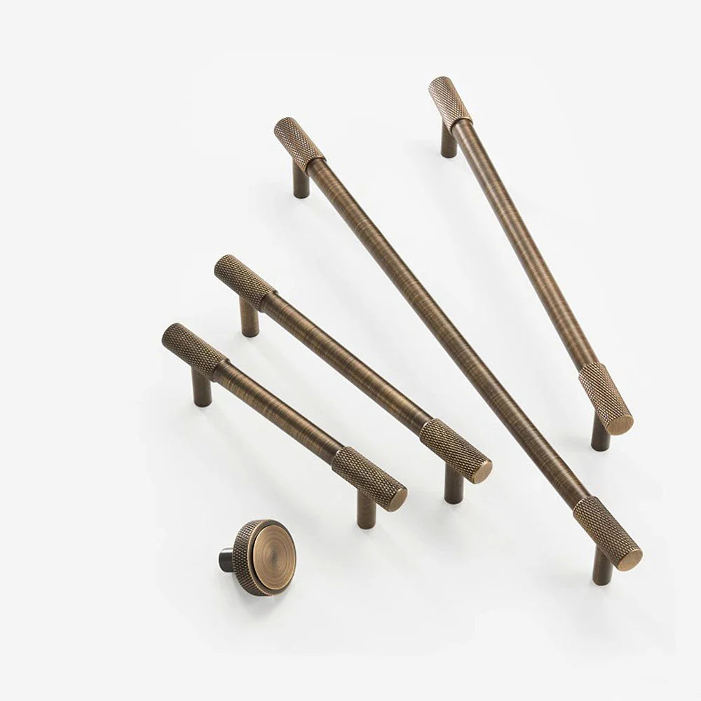 Bronze Finish Knurled Style Kitchen Cabinet Bar Handle