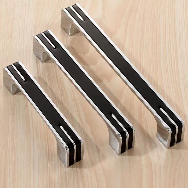Modern Black and Chrome Kitchen Cabinet Handles
