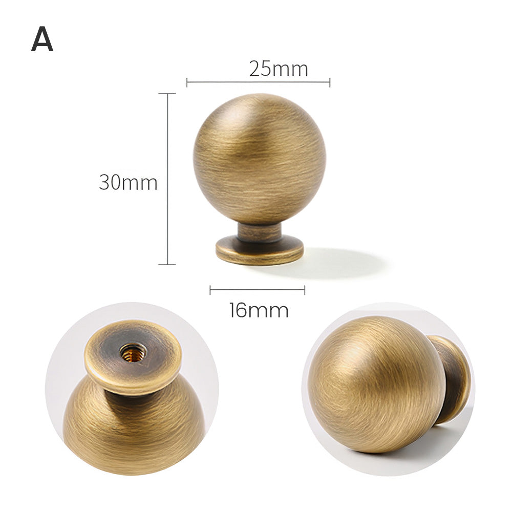 Vintage Bronze Solid Brass Cabinet Knobs with Backplate
