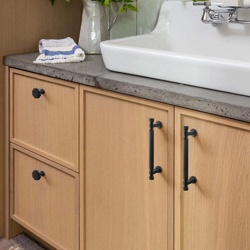 Black Contemporary Kitchen Cabinet Handles Pulls