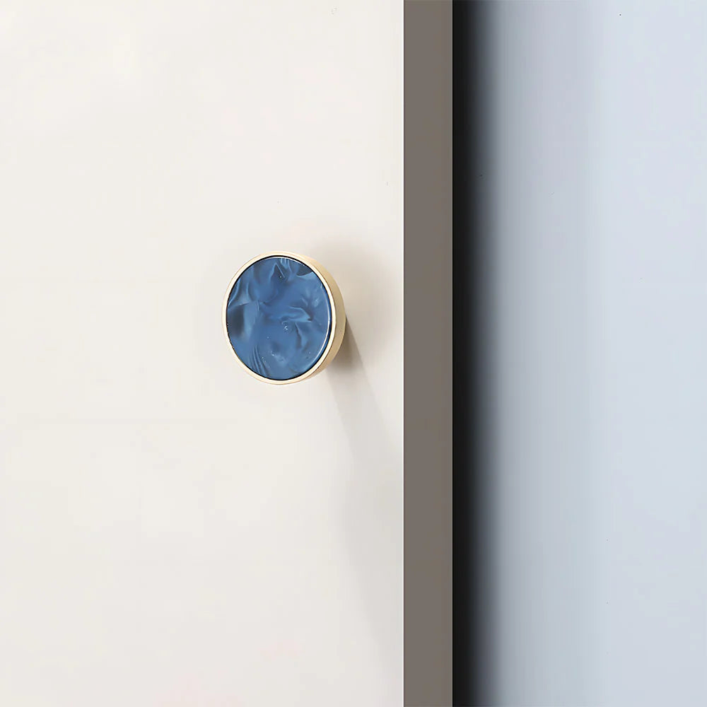 Blue Round Cabinet Drawer Knobs for Bedroom