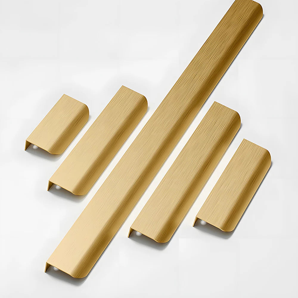 Brushed Gold Cabinet Drawer Edge Pulls