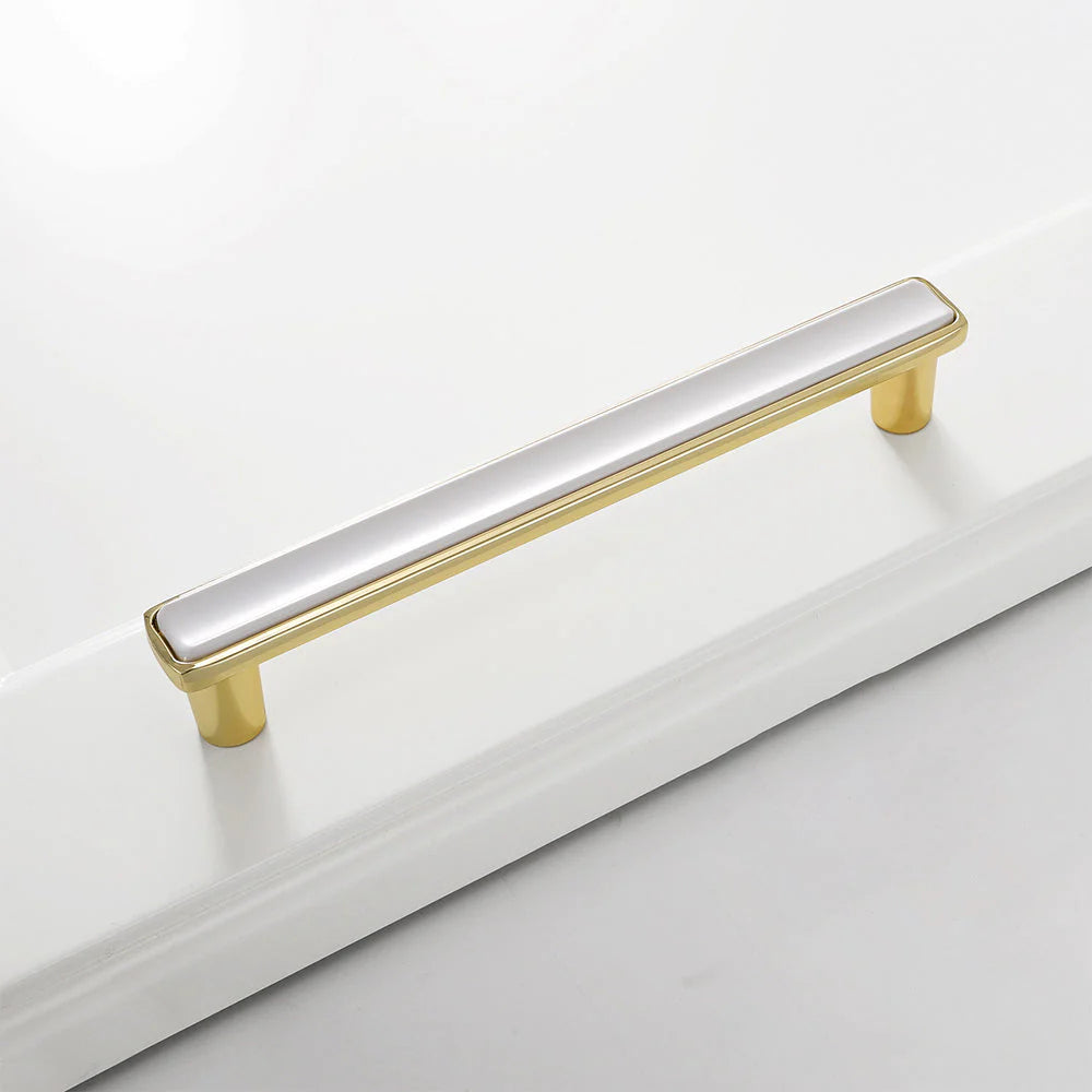 Modern White Solid Brass Removable T Bar Handle for Cabinets