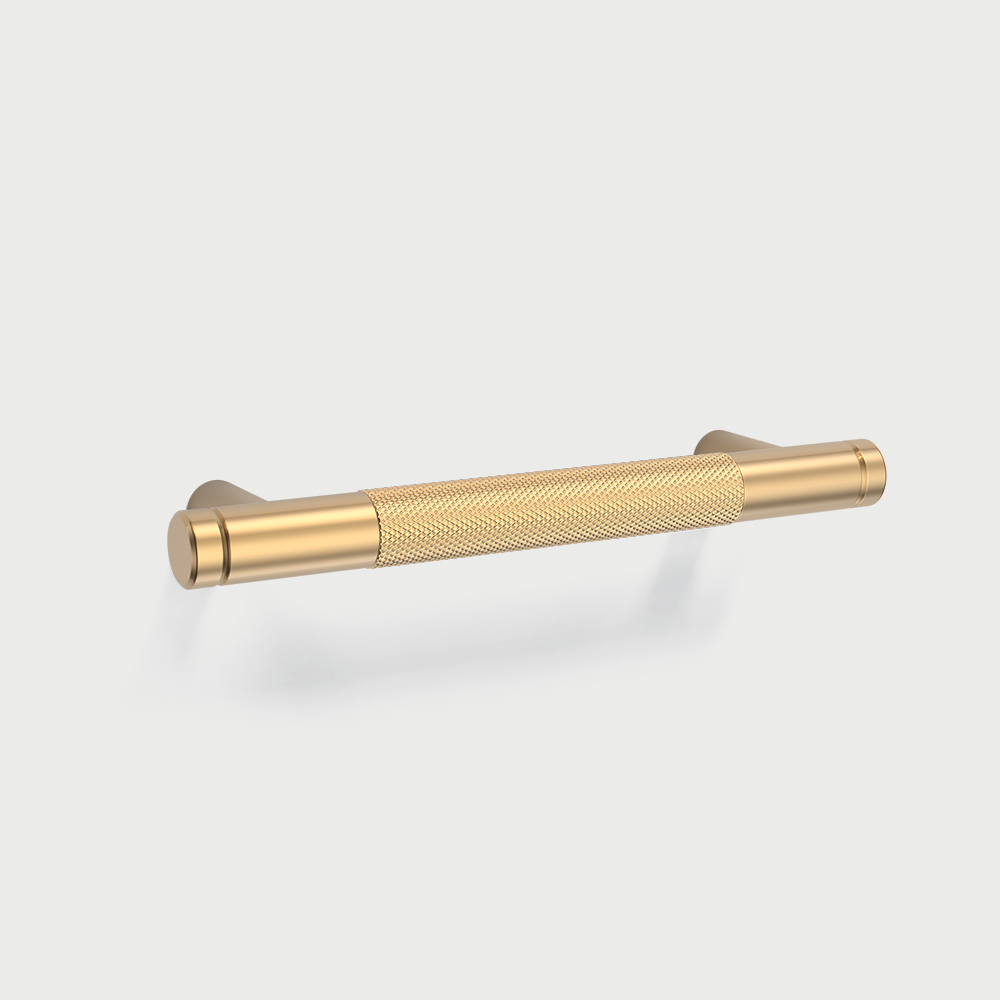 Gold Aluminum Knurled Bar Kitchen Cabinet Pull Handles