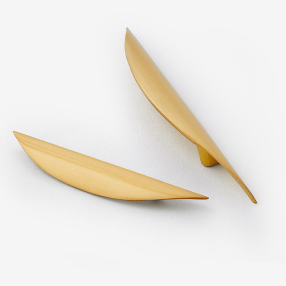 Gold Curved Finger Pull Wardrobe Handles