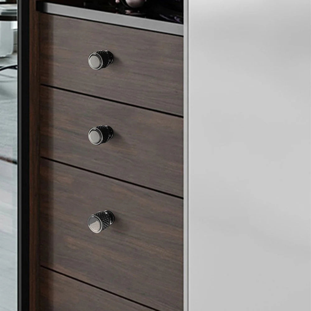 Black Knurled Diamond Design Furniture Cupboard Bar Handle