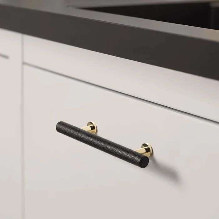 Black Leather Drawer Pulls Wardrobe Handles Dresser Knobs Cupboard Pulls