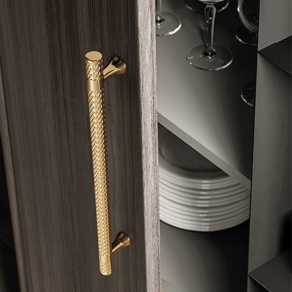 Gold Diamond Design Cupboard Cabinet T-Bar Pull Handles