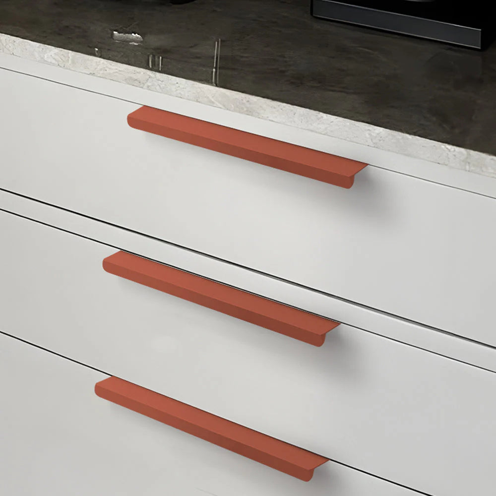 Orange Aluminium Kitchen Cabinet Profile Edge Pull Handles