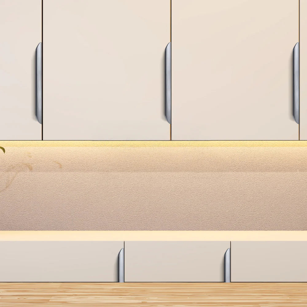 2 Pack Grey Aluminium Kitchen Cabinet Profile Edge Pull Handles
