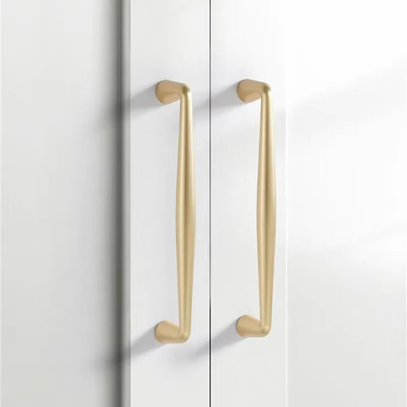 Brushed Gold Zinc Alloy Cabinet Handles for Furniture