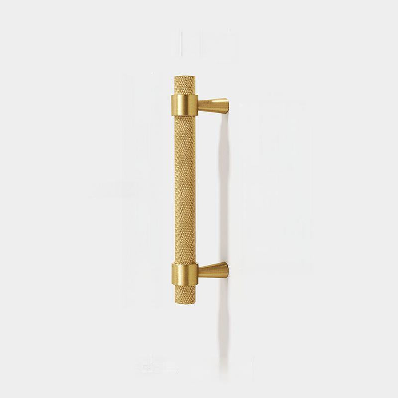 Retro Brass Gold Knurled Cabinet Drawer Handles For Kitchen