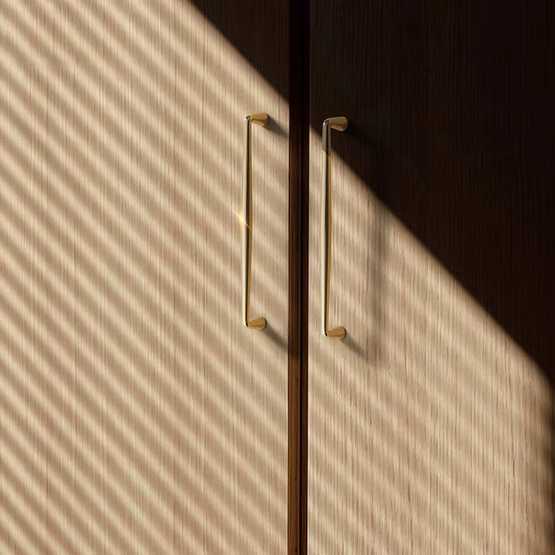 Bright Gold Zinc Alloy Cabinet Handles for Wardrobes Drawers