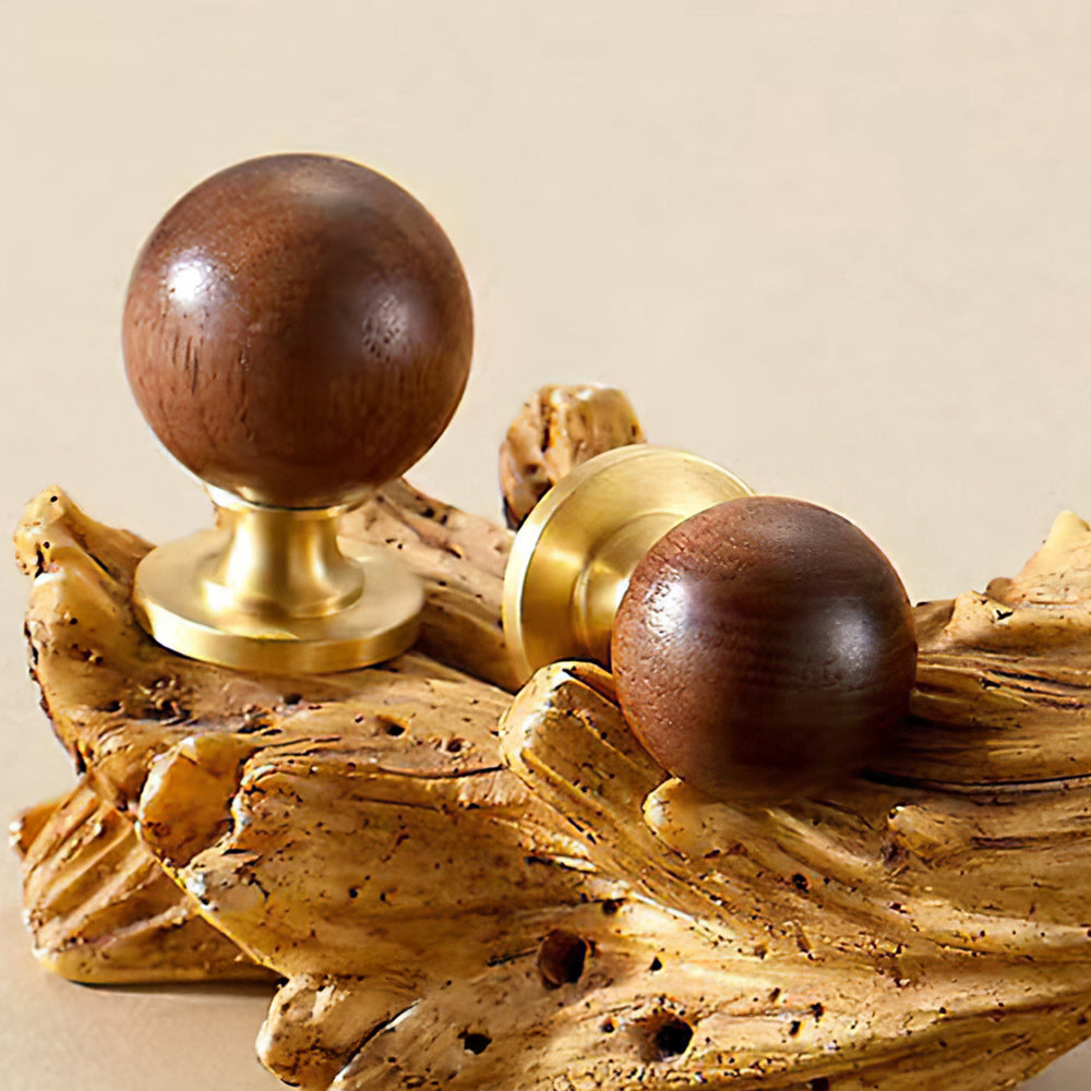 Vintage Solid Walnut Cabinet Knobs