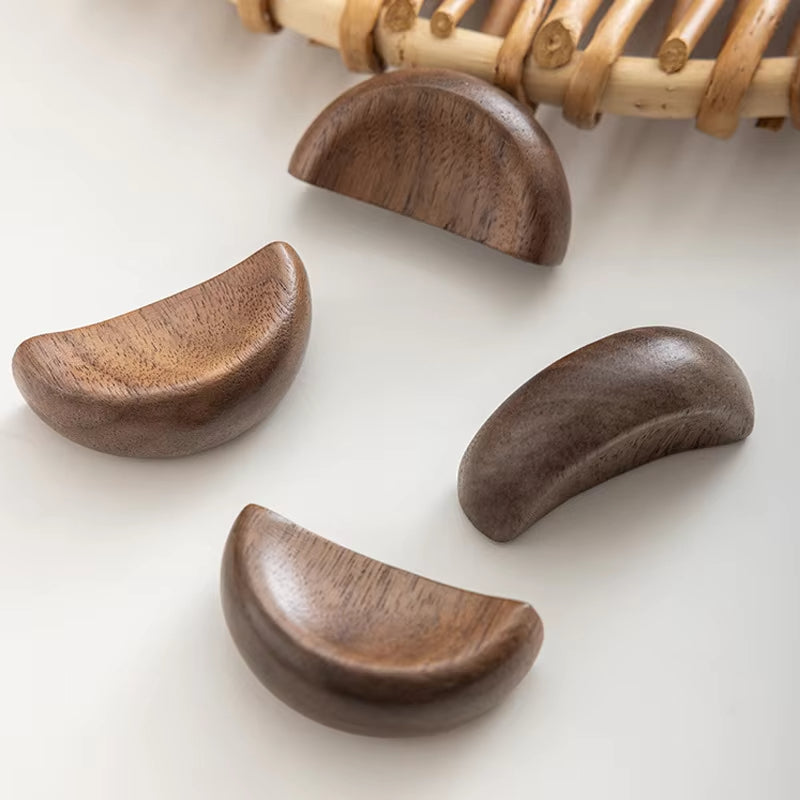 Modern Wooden Cabinet Handles Simple Solid Wood Wardrobe Pulls