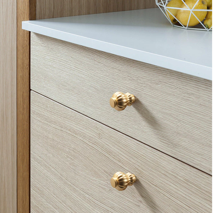 Gold Pumpkin Head Wardrobe Door Cabinet Handles