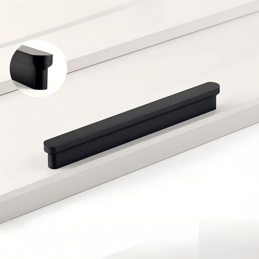 Black Aluminium Round Head Cupboard Handles