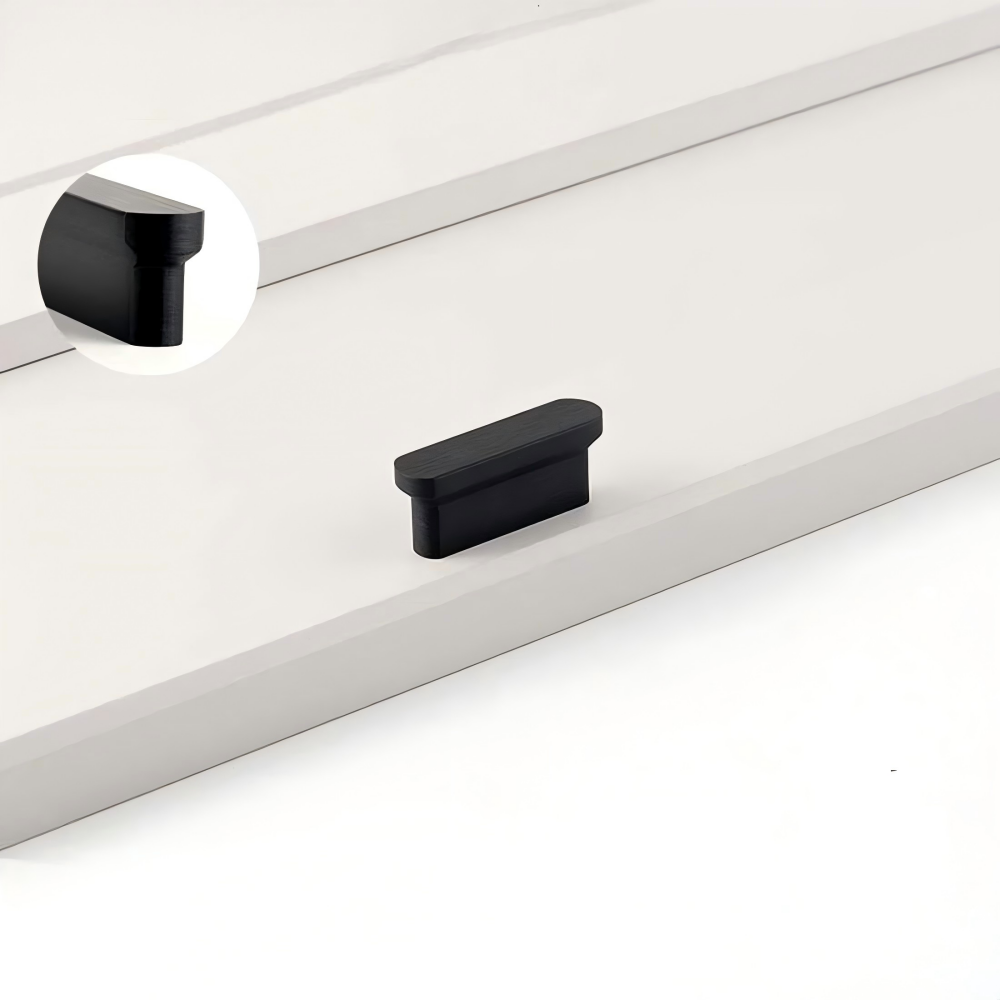 Black Aluminium Round Head Cupboard Handles
