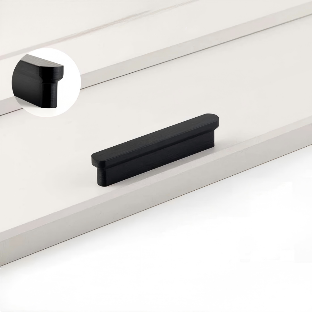 Black Aluminium Round Head Cupboard Handles